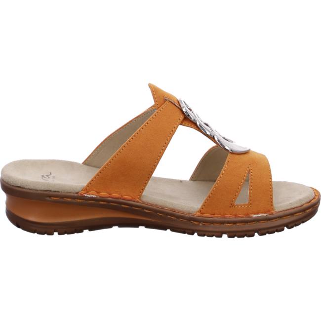 Brown Ara Shoes Hawaii Ochre Women's Mules | ARA978YBA