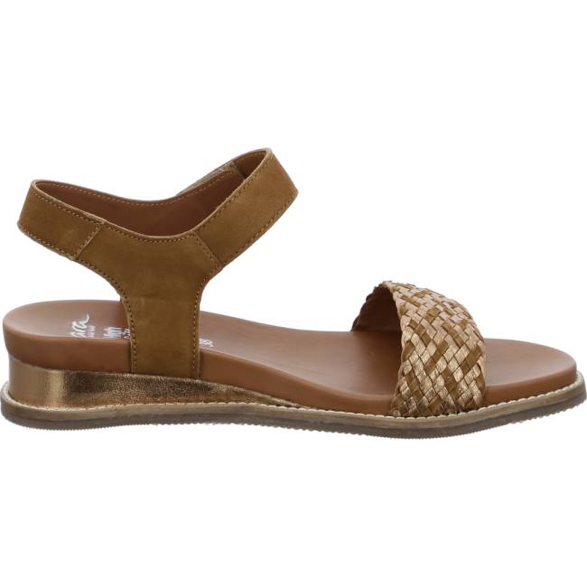 Brown Ara Shoes Kos Whisky Women's Sandals | ARA217OVE