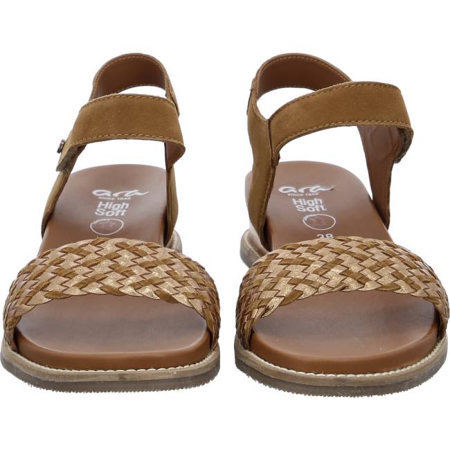 Brown Ara Shoes Kos Whisky Women's Sandals | ARA217OVE