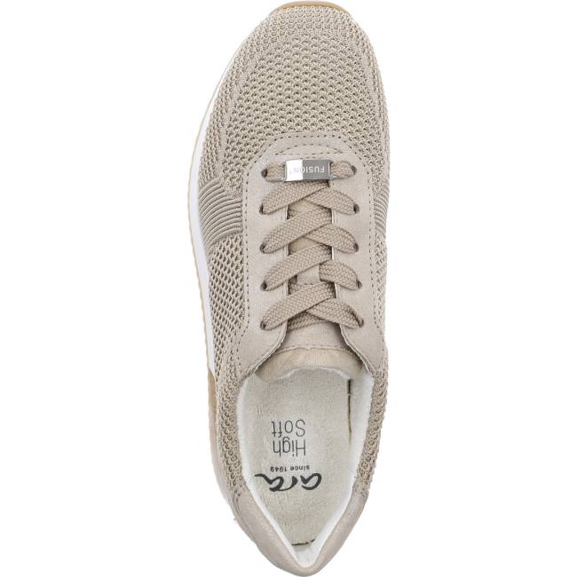 Brown Ara Shoes Lissabon Sand Women's Sneakers | ARA483MZK