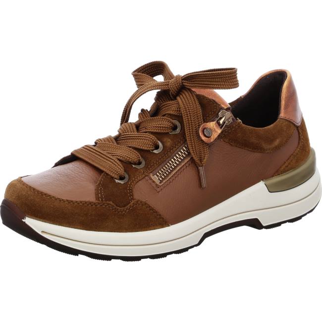 Brown Ara Shoes Nnuts Cognac Women\'s Sneakers | ARA128EPA