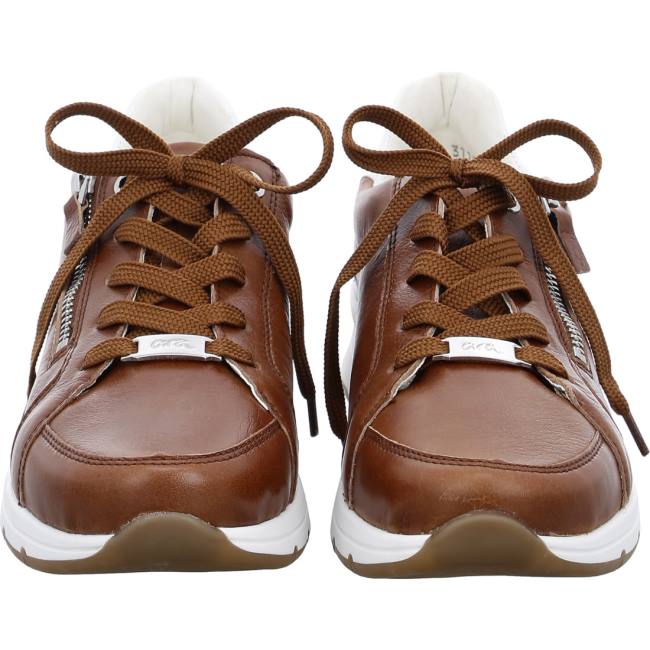 Brown Ara Shoes Osaka Cognac Women's Sneakers | ARA819JXN