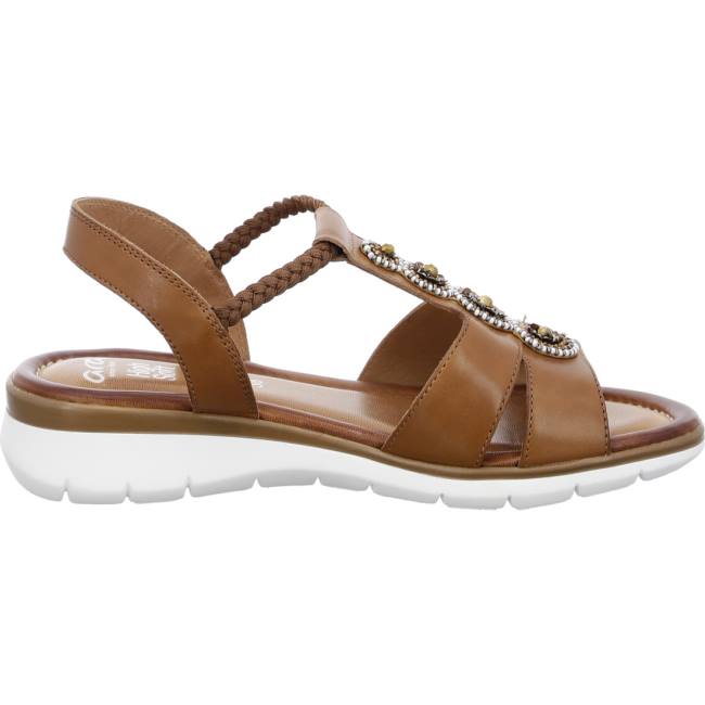 Brown Ara Shoes Wedge Kreta Cognac Women's Sandals | ARA730UHS