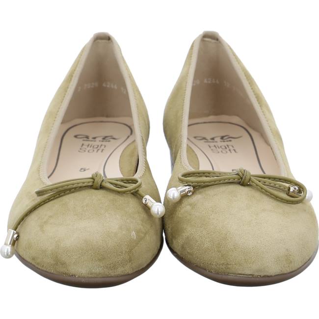 Green Ara Shoes Ballet Pumps Sardinia Khaki Women's Ballerina | ARA245FCI