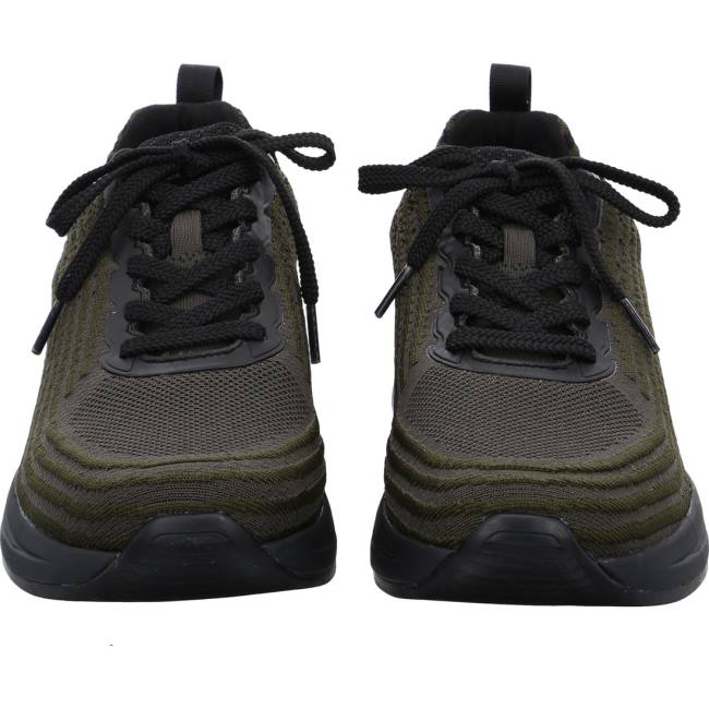 Green Ara Shoes Chicago Oliv-black Men's Sneakers | ARA598MXT