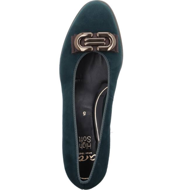 Green Ara Shoes Court Shoes Cannes Peacock Women's Pumps | ARA804LDX