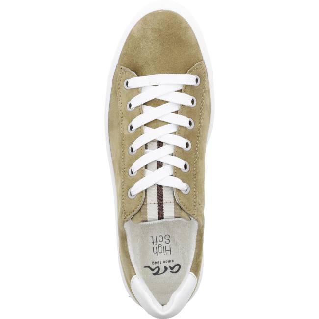 Green Ara Shoes Courtyard Khaki Women's Sneakers | ARA405EGM