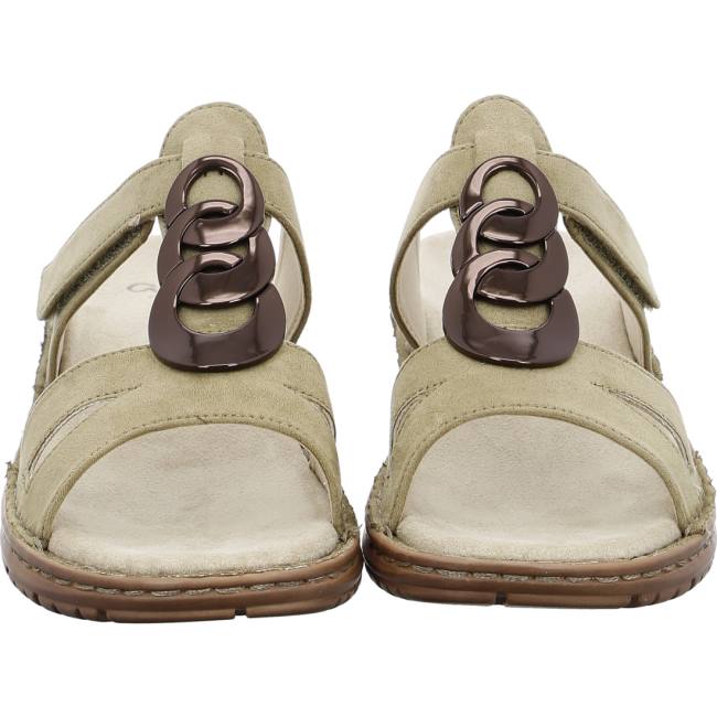 Green Ara Shoes Hawaii Khaki Women's Mules | ARA680GYN