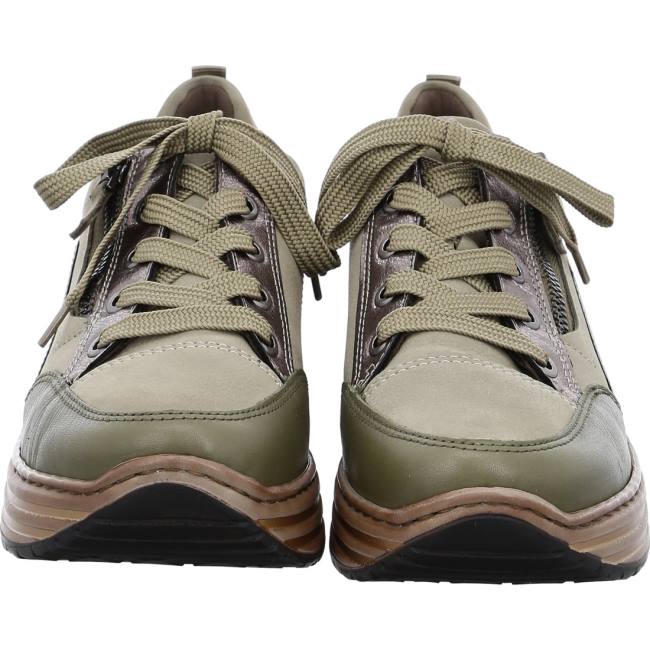 Green Ara Shoes Lace-ups Sapporo Oliv Women's Sneakers | ARA428AMR