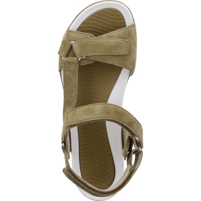 Green Ara Shoes Nepal Khaki Women's Sandals | ARA597FHV