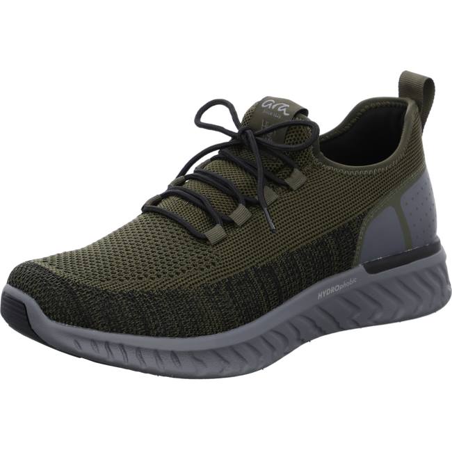 Green Ara Shoes San Diego Olive-black Men\'s Sneakers | ARA649HNJ