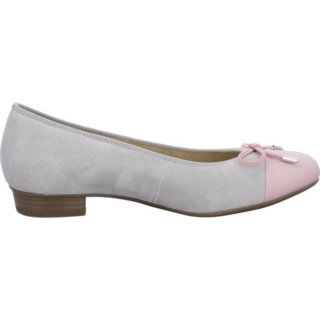 Grey Ara Shoes Ballet Pumps Bari Flamingo Pebble Women's Ballerina | ARA196BGA