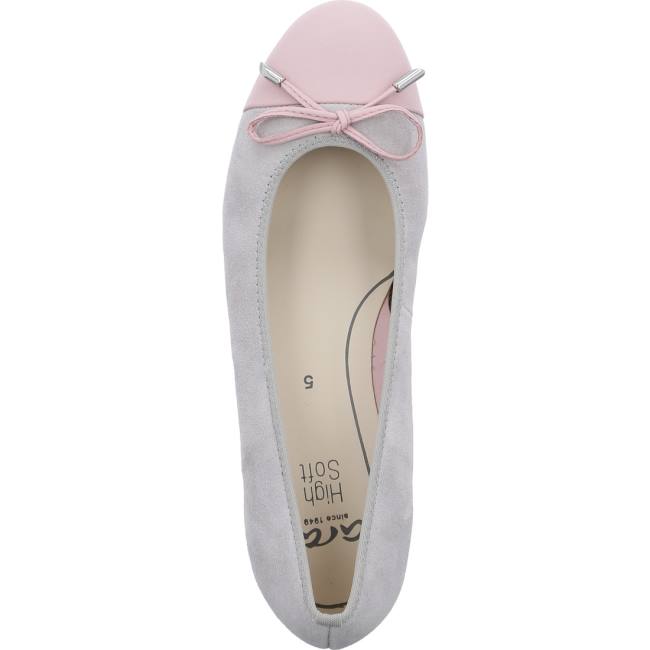 Grey Ara Shoes Ballet Pumps Bari Flamingo Pebble Women's Ballerina | ARA196BGA