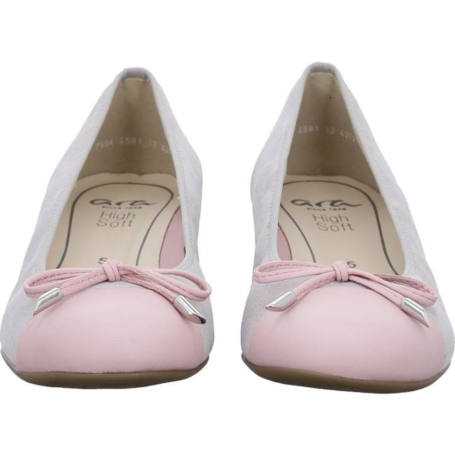 Grey Ara Shoes Ballet Pumps Bari Flamingo Pebble Women's Ballerina | ARA196BGA