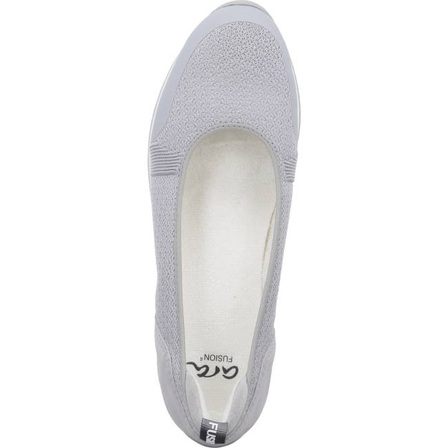 Grey Ara Shoes Ballet Pumps Porto Pebble Women's Ballerina | ARA751ZIR