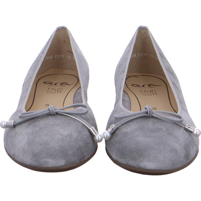 Grey Ara Shoes Ballet Pumps Sardinia Oyster Women's Ballerina | ARA176BUK