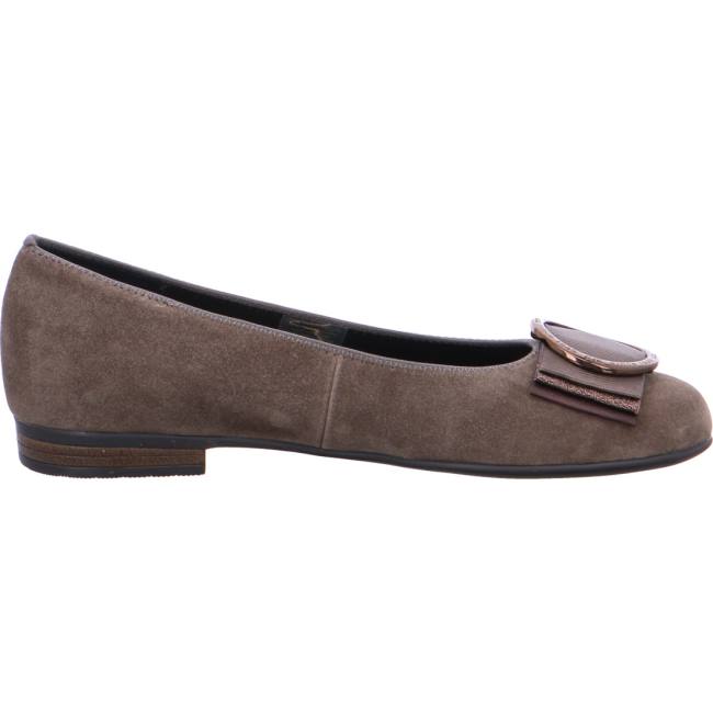 Grey Ara Shoes Ballet Pumps Sardinia Taiga Women's Ballerina | ARA105SPF