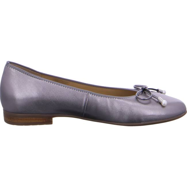 Grey Ara Shoes Ballet Pumps Sardinia Tin Women's Ballerina | ARA319QIB