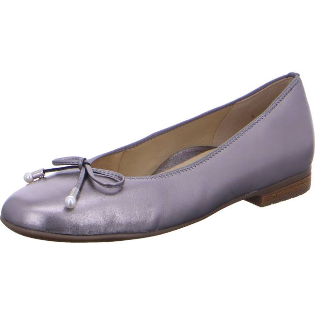 Grey Ara Shoes Ballet Pumps Sardinia Tin Women\'s Ballerina | ARA319QIB