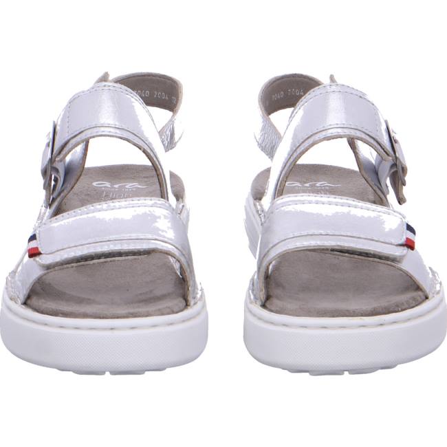 Grey Ara Shoes Courtyard Silver Women's Sandals | ARA236NDZ