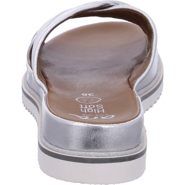 Grey Ara Shoes Dubai Silver Women's Mules | ARA958TEB