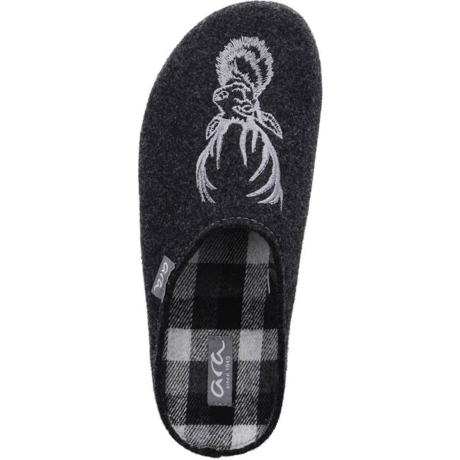 Grey Ara Shoes Enzo Charcoal Men's Slippers | ARA716UAH