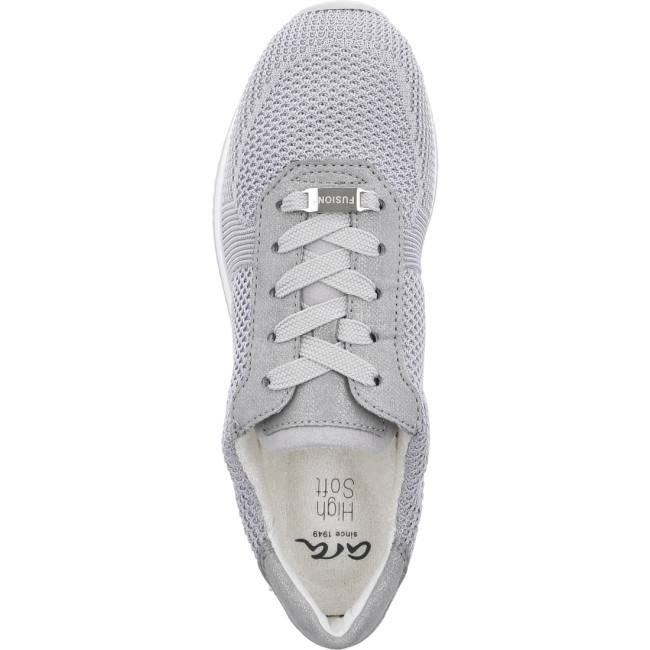 Grey Ara Shoes Lissabon Pebble Oyster Women's Sneakers | ARA879KVM