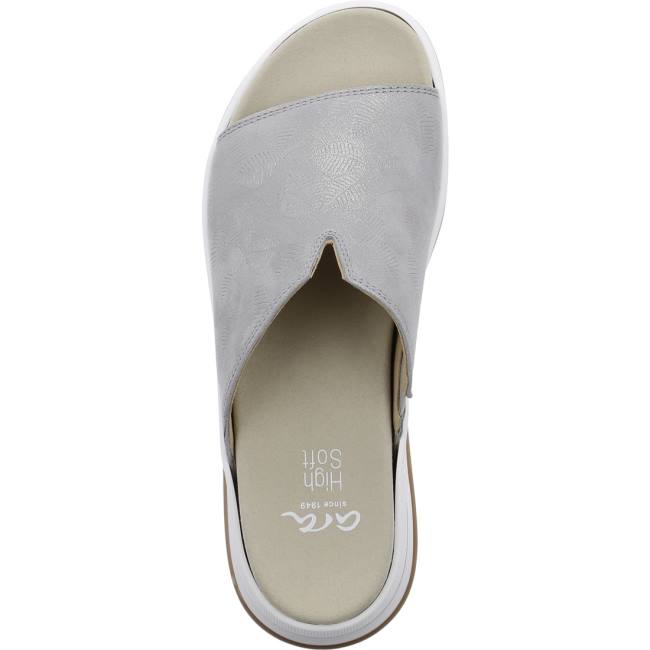 Grey Ara Shoes Osaka Oyster Women's Mules | ARA935AQW