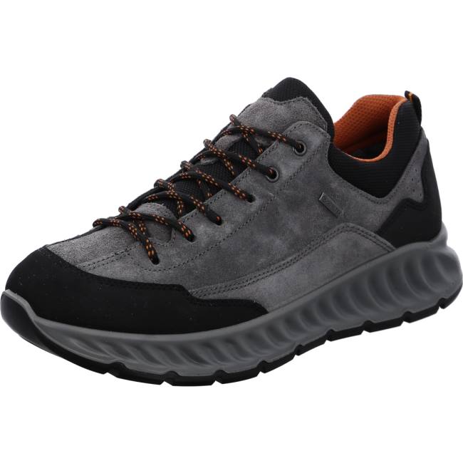 Grey Ara Shoes Paolo-black Men\'s Sneakers | ARA627EUK