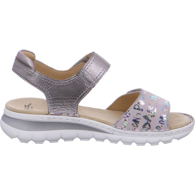 Grey Ara Shoes Tampa Silver-grey Women's Sandals | ARA537AVW