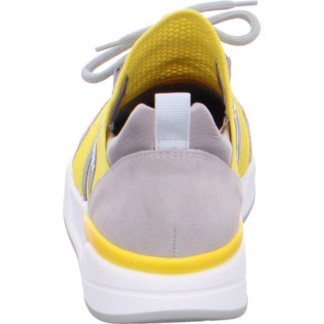 Grey / Yellow Ara Shoes L.A. Women's Sneakers | ARA185CYH