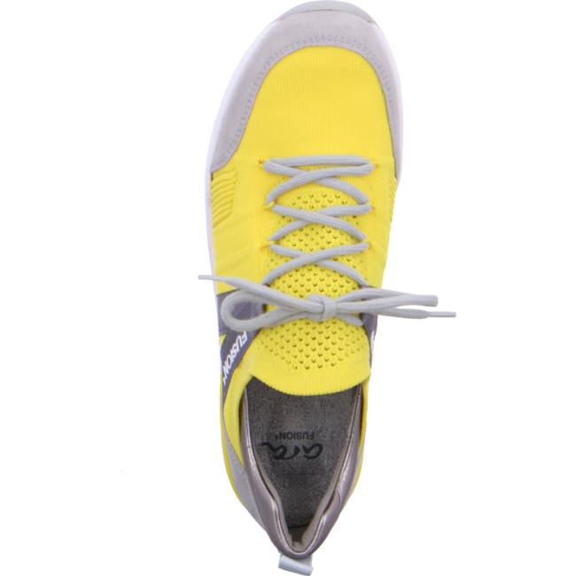 Grey / Yellow Ara Shoes L.A. Women's Sneakers | ARA185CYH