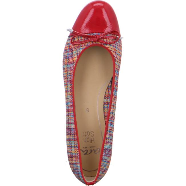 Red Ara Shoes Ballet Pumps Bari Rosso Multi Women's Ballerina | ARA340KSN