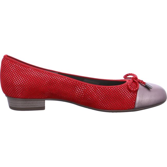 Red Ara Shoes Ballet Pumps Bari Women's Ballerina | ARA561TVL