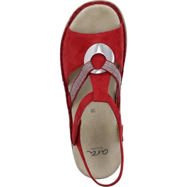 Red Ara Shoes Hawaii Flame Women's Sandals | ARA861XMY