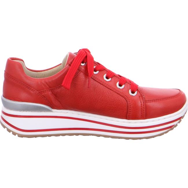 Red Ara Shoes Lace-ups Sapporo Flame Women's Sneakers | ARA975VUC