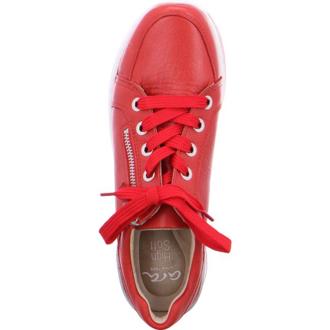 Red Ara Shoes Lace-ups Sapporo Flame Women's Sneakers | ARA975VUC