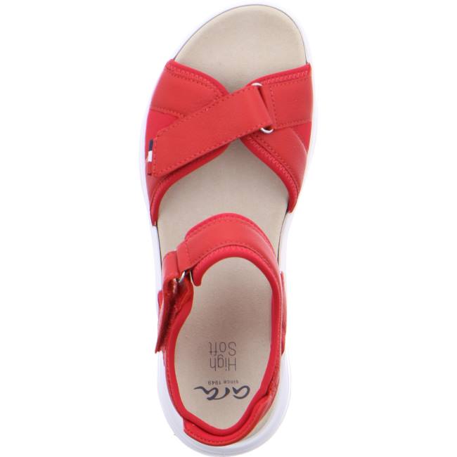 Red Ara Shoes Panama Flame Women's Sandals | ARA749KWH