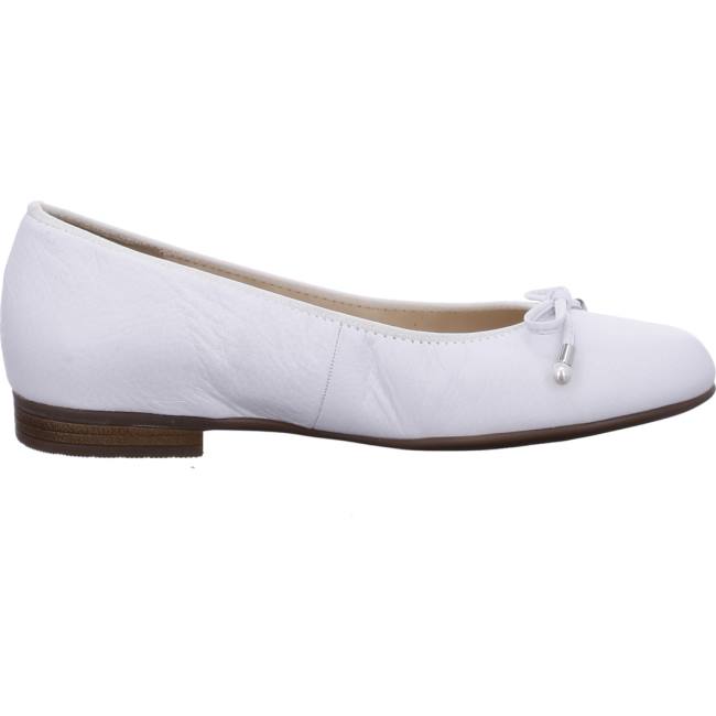 White Ara Shoes Ballet Pumps Sardinia Women's Ballerina | ARA712XOL