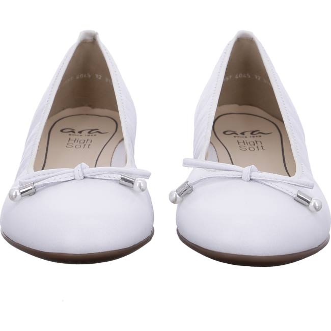 White Ara Shoes Ballet Pumps Sardinia Women's Ballerina | ARA712XOL