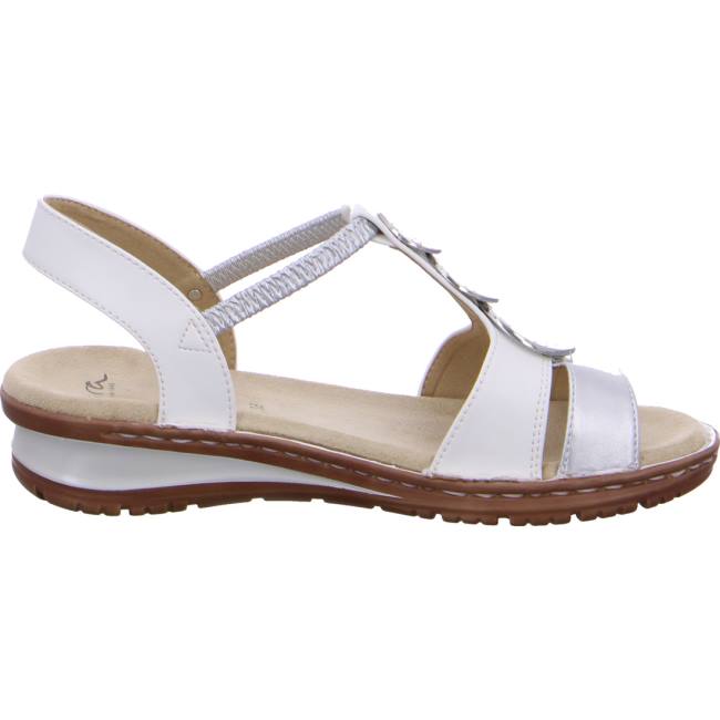 White Ara Shoes Hawaii Argento Women's Sandals | ARA026OFS