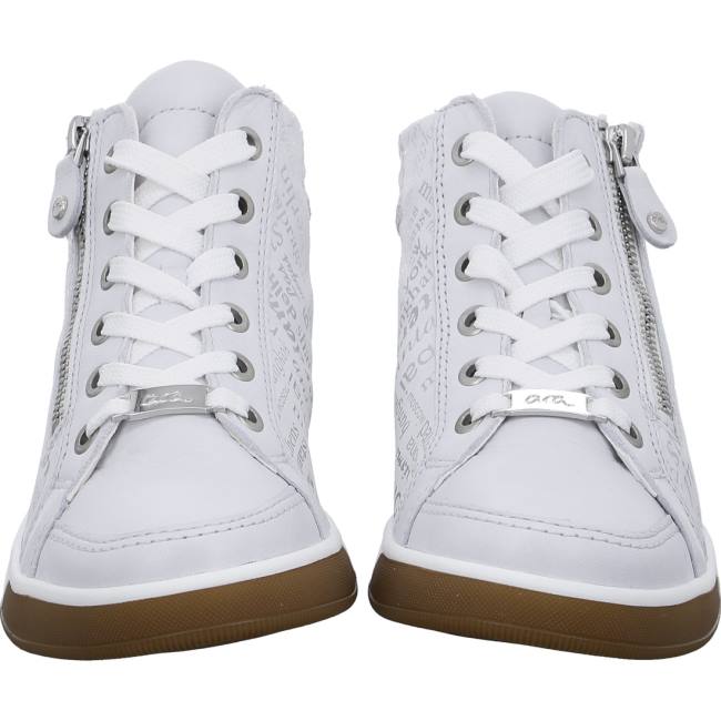 White Ara Shoes High Top Rom Nebbia Women's Boots | ARA492YMD