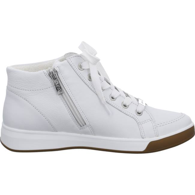 White Ara Shoes High Top Rom Women's Sneakers | ARA082JWT