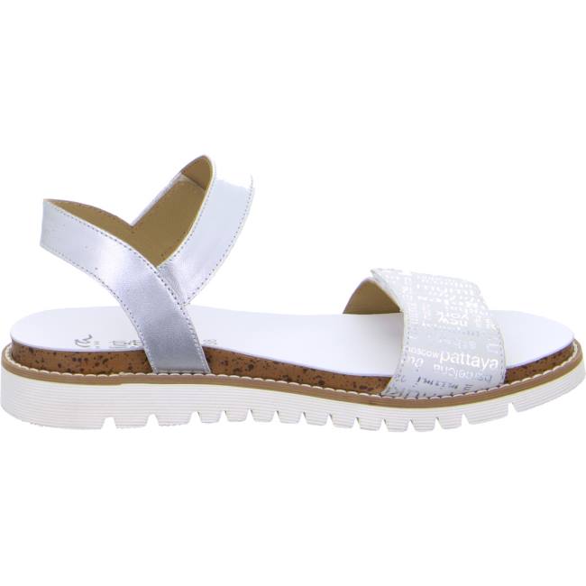 White Ara Shoes Kent-sport Nebbia Silver Women's Sandals | ARA580FXA