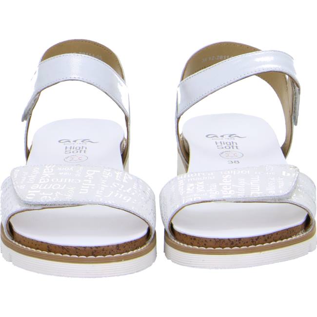 White Ara Shoes Kent-sport Nebbia Silver Women's Sandals | ARA580FXA