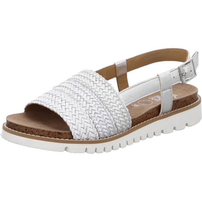 White Ara Shoes Kent-sport Silver Women\'s Sandals | ARA257ZSE