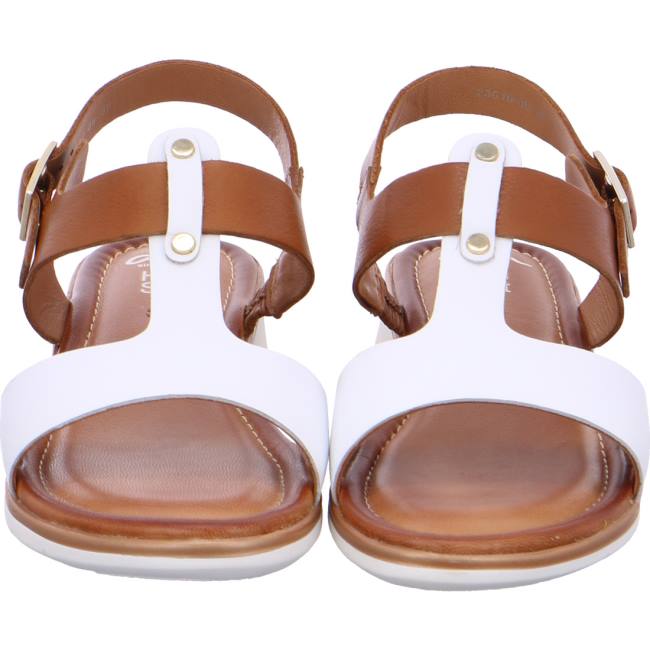 White Ara Shoes Kreta Cognac-white Women's Sandals | ARA625YPJ