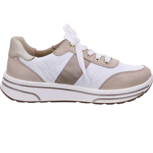 White Ara Shoes Lace-ups Sapporo Nude Women's Sneakers | ARA309ZLQ