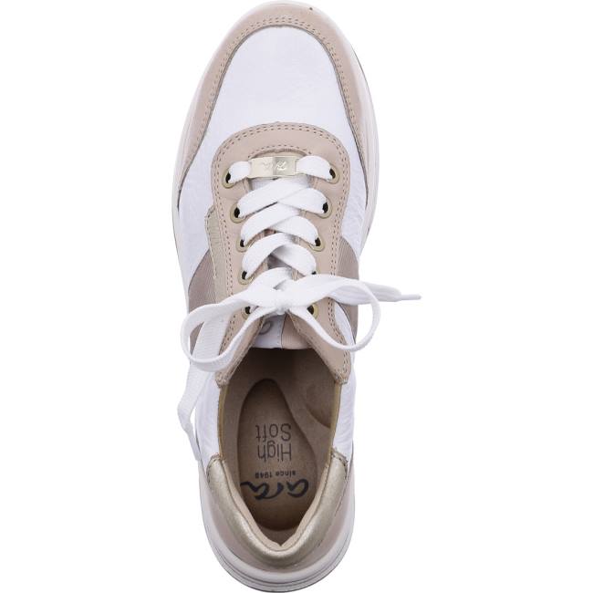 White Ara Shoes Lace-ups Sapporo Nude Women's Sneakers | ARA309ZLQ