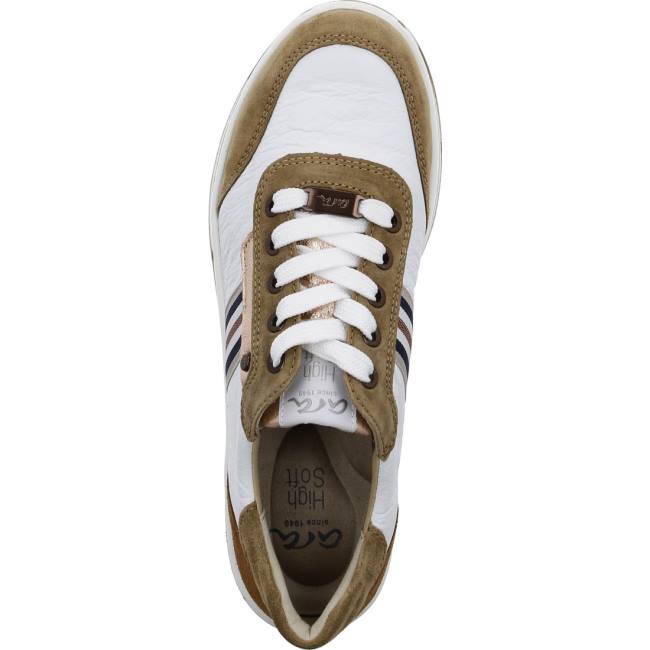 White Ara Shoes Lace-ups Sapporo Toffee Women's Sneakers | ARA354HCO